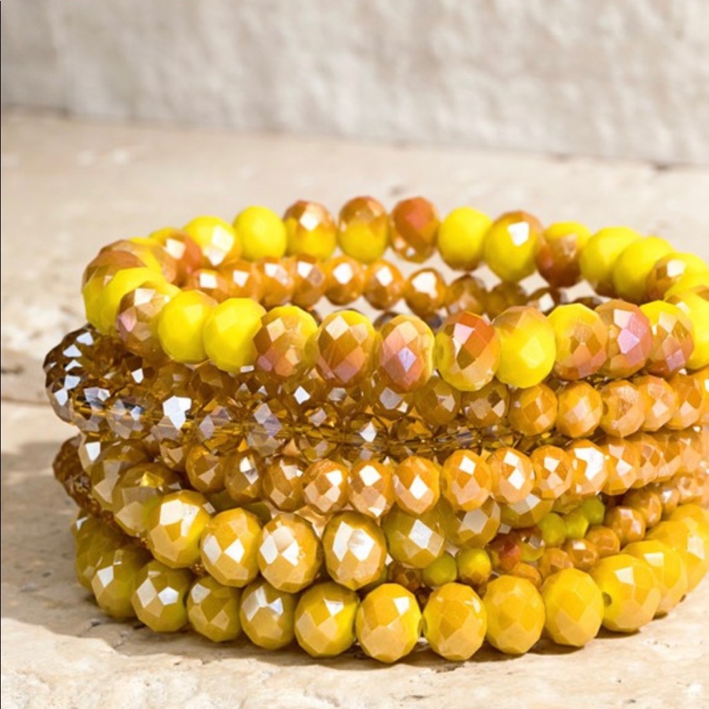 The Aspen yellow bracelet stack